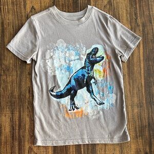 Gray Dinosaur Graphic Kids T-Shirt